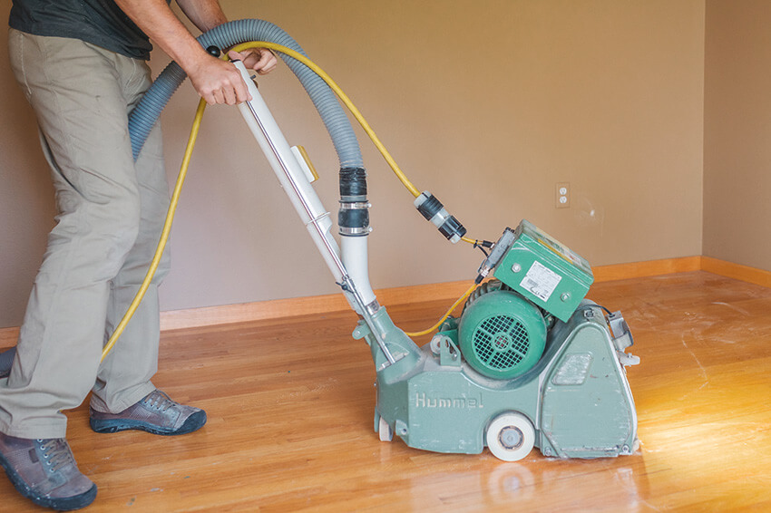 Sanding with belt sander