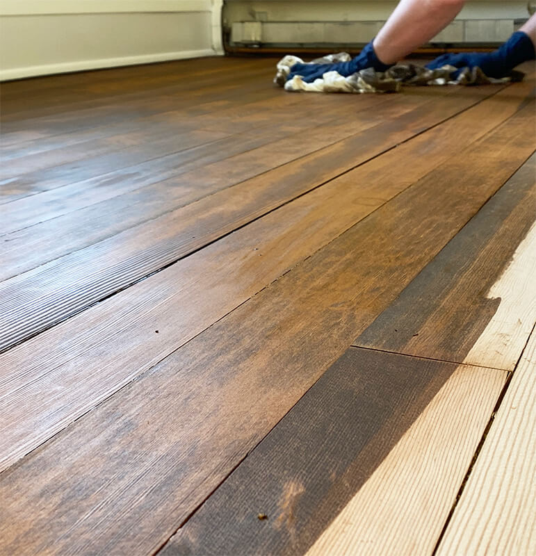 Staining a fir floor