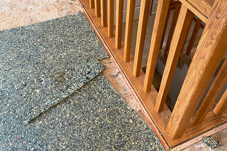Stair railing removed