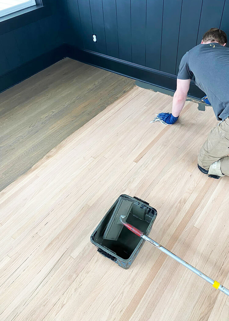 Staining hardwood floor